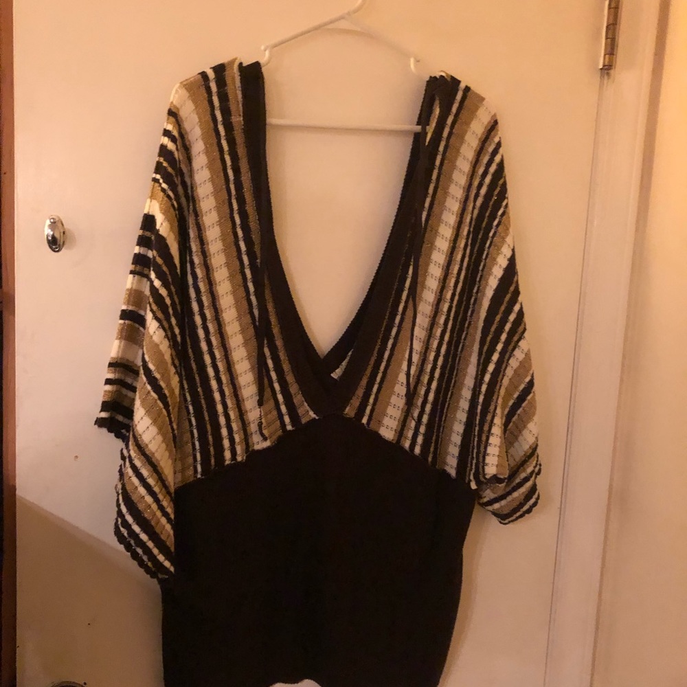 Plunging neckline shirt